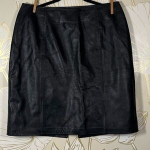 croft & barrow 100% Lambskin Leather Black Pencil Skirt - Size 12